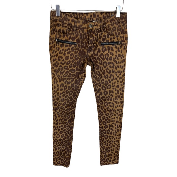 UNIF LEOPARD PRINT FAUX SUEDE SKINNY JEANS - Picture 3 of 9